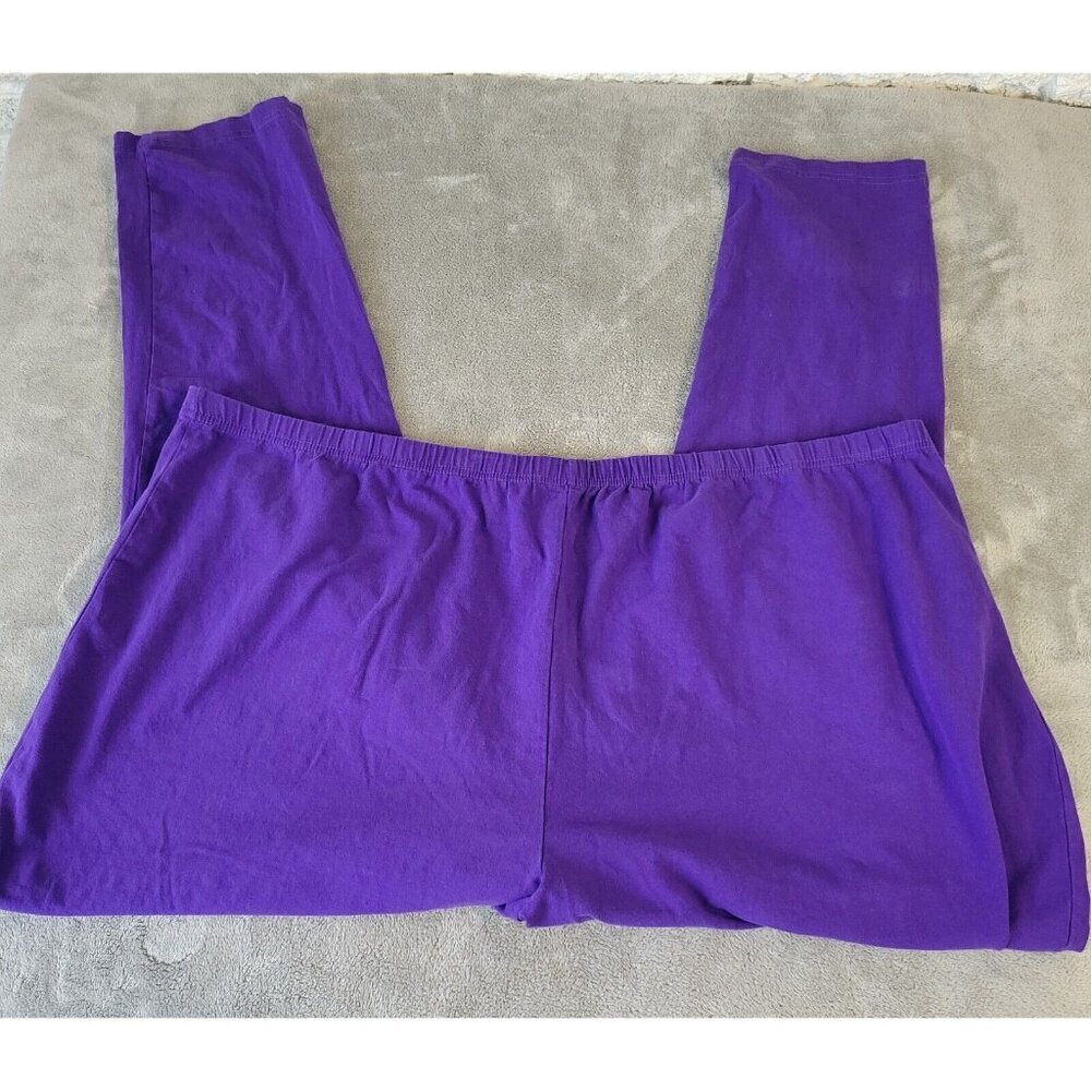 Woman Within Women's 6X Plus Size Pants Purple Pull On Jogger Straight Let SL29E